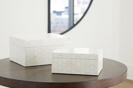 Furniture City Houma - Ashley Furniture - Aldenburg Box (Set of 2) - Box Set (Set of 2) / Cream - A2000690