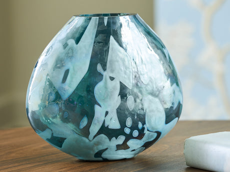 Furniture City Houma - Ashley Furniture - Cartshaw Vase - Vase / Iridescent Teal - A2000738