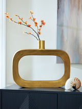 Furniture City Houma - Ashley Furniture - Lawtonville Vase - Vase / Antique Gold Finish - A2000751