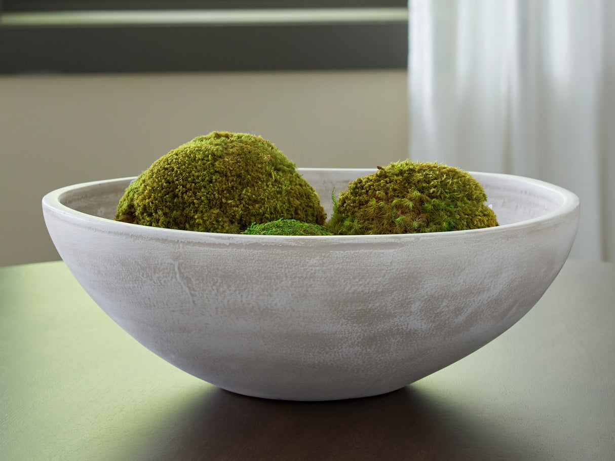 Furniture City Houma - Ashley Furniture - Meadie Bowl - Bowl / Distressed White - A2000789