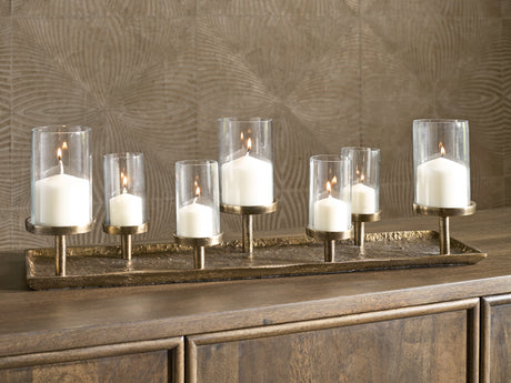 Furniture City Houma - Ashley Furniture - Wallmond Candle Holder - Candle Holder / Antique Brass Finish - A2000820