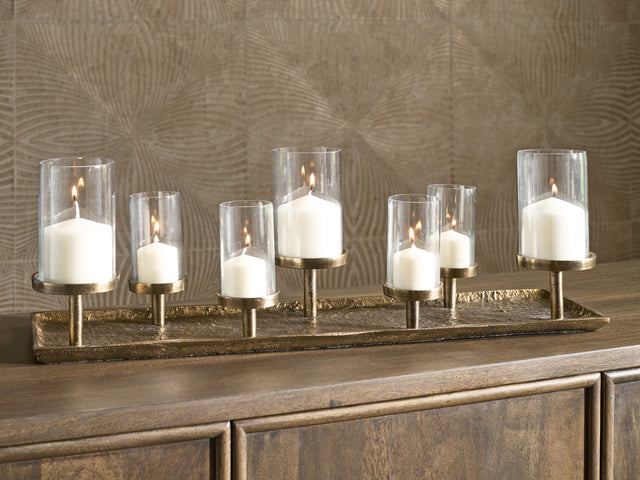 Furniture City Houma - Ashley Furniture - Wallmond Candle Holder - Candle Holder / Antique Brass Finish - A2000820