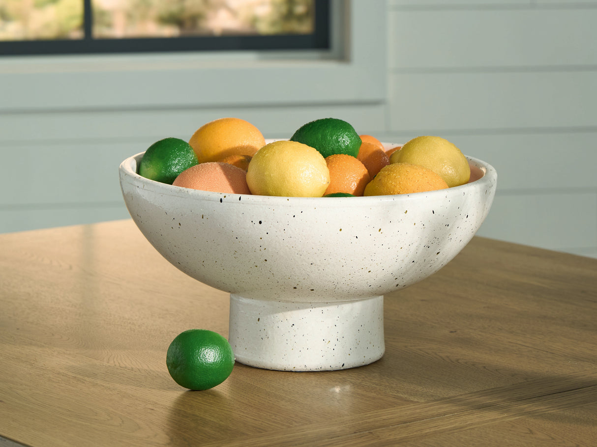 Furniture City Houma - Ashley Furniture - Dallinworth Bowl - Bowl / White/Black - A2000833