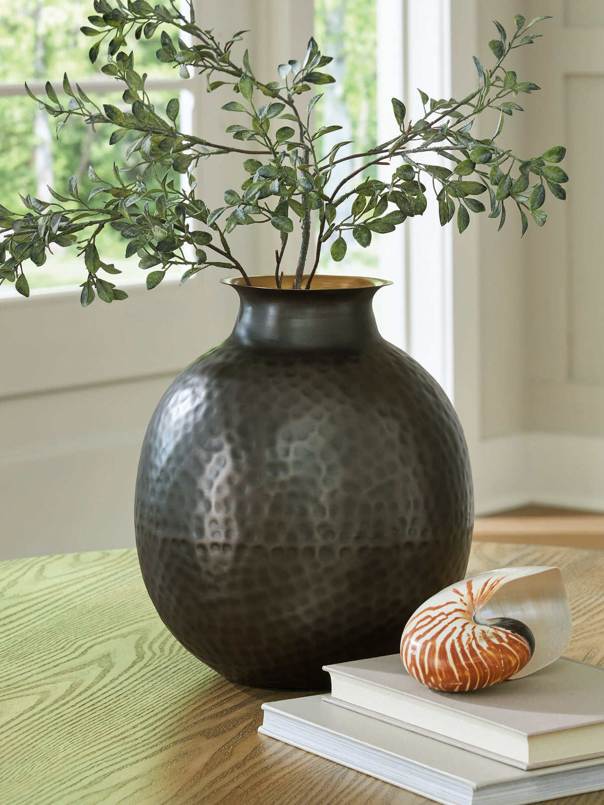 Furniture City Houma - Ashley Furniture - Woody Vase - Vase / Pewter/Gold Finish - A2000844