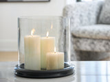 Furniture City Houma - Ashley Furniture - Saskia Candle Holder - Candle Holder / Clear/Beige - A2000847