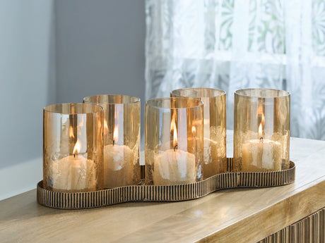 Furniture City Houma - Ashley Furniture - Evereton Candle Holder - Candle Holder / Antique Gold Finish - A2000856
