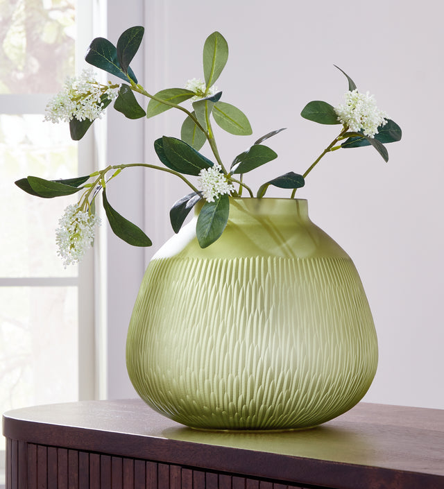 Furniture City Houma - Ashley Furniture - Scottyard Vase - Vase / Olive Green - A2900007