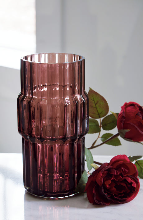 Furniture City Houma - Ashley Furniture - Dorlow Vase (Set of 2) - Vase (2/CS) / Mauve - A2900024