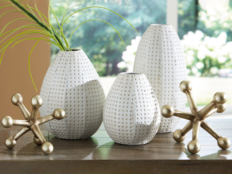 Furniture City Houma - Ashley Furniture - Azerton Accessory Set (Set of 5) - Accessory Set (5/CN) / White/Gold Finish - A2C00209