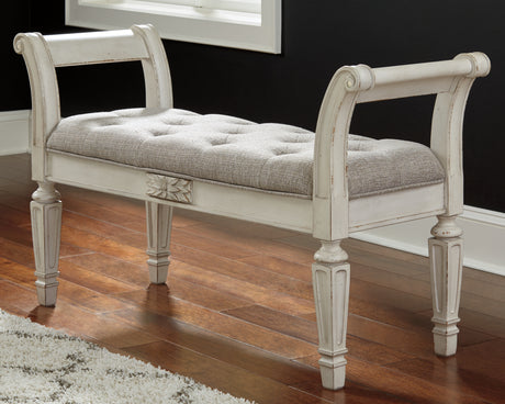 Furniture City Houma - Ashley Furniture - Realyn Accent Bench - Accent Bench / Antique White / 46"W x 16"D x 26"H - A3000157