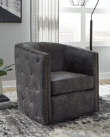 Furniture City Houma - Ashley Furniture - Brentlow Swivel Accent Chair - Swivel Accent Chair / Granite - A3000741