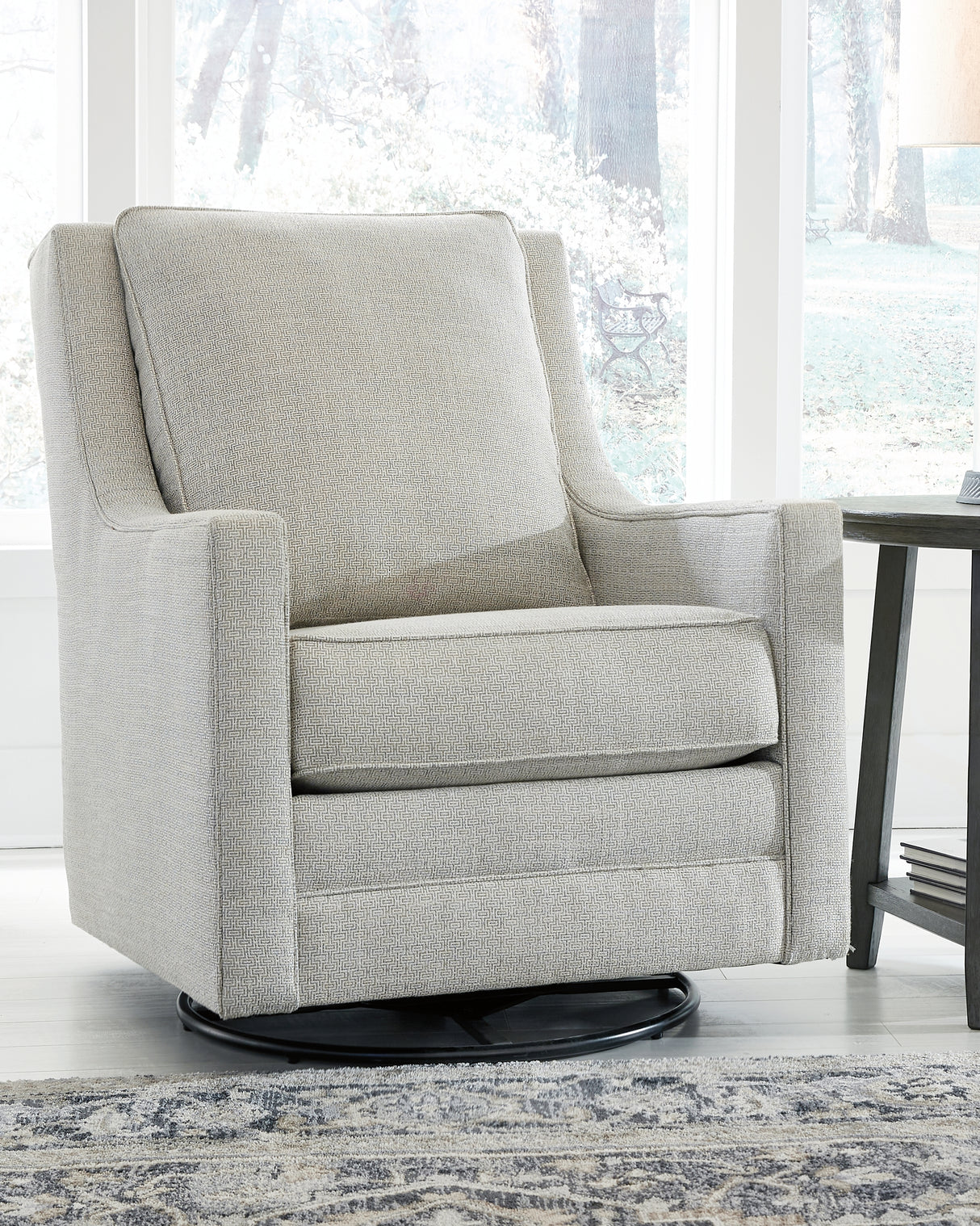 Furniture City Houma - Ashley Furniture - Kambria Swivel Glider Accent Chair - Swivel Glider Accent Chair / Frost - A3000206