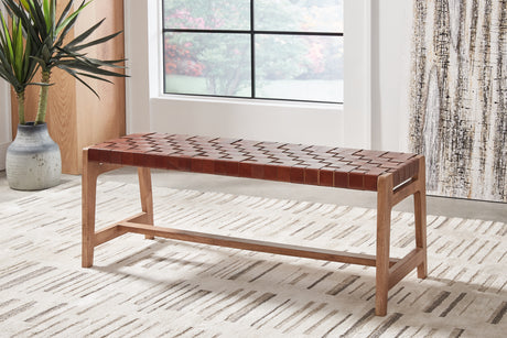 Furniture City Houma - Ashley Furniture - Lemmund Accent Bench - Accent Bench / Natural/Brown / 48"W x 16"D x 18"H - A3000682