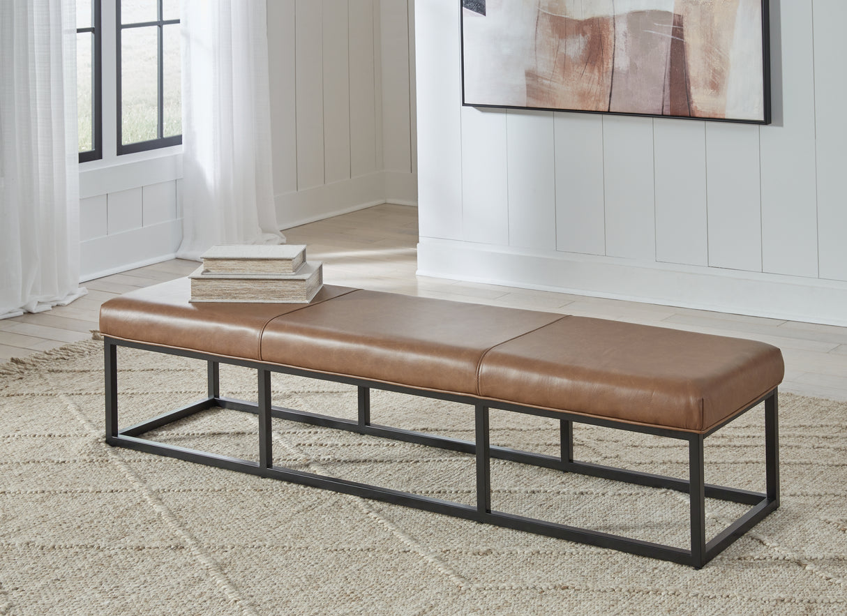 Furniture City Houma - Ashley Furniture - Joston Accent Bench - Accent Bench / Caramel / 71"W x 19"D x 16"H - A3000693