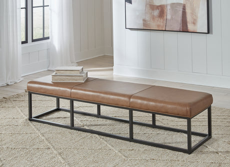 Furniture City Houma - Ashley Furniture - Joston Accent Bench - Accent Bench / Caramel / 71"W x 19"D x 16"H - A3000693