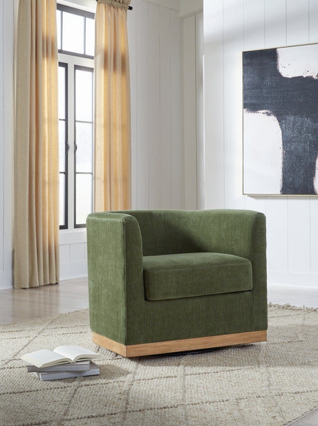Furniture City Houma - Ashley Furniture - Jersonlow Swivel Accent Chair - Swivel Accent Chair / Forest Green - A3000696