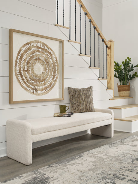 Furniture City Houma - Ashley Furniture - Lembertson Accent Bench - Accent Bench / Ecru / 70"W x 18"D x 19"H - A3000714