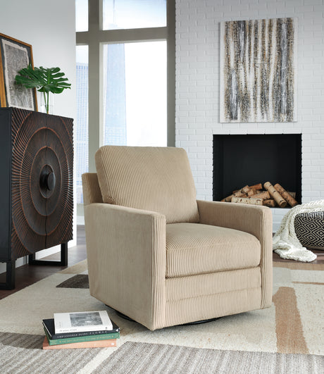Furniture City Houma - Ashley Furniture - Icaman Swivel Accent Chair - Swivel Accent Chair / Sand - A3000728