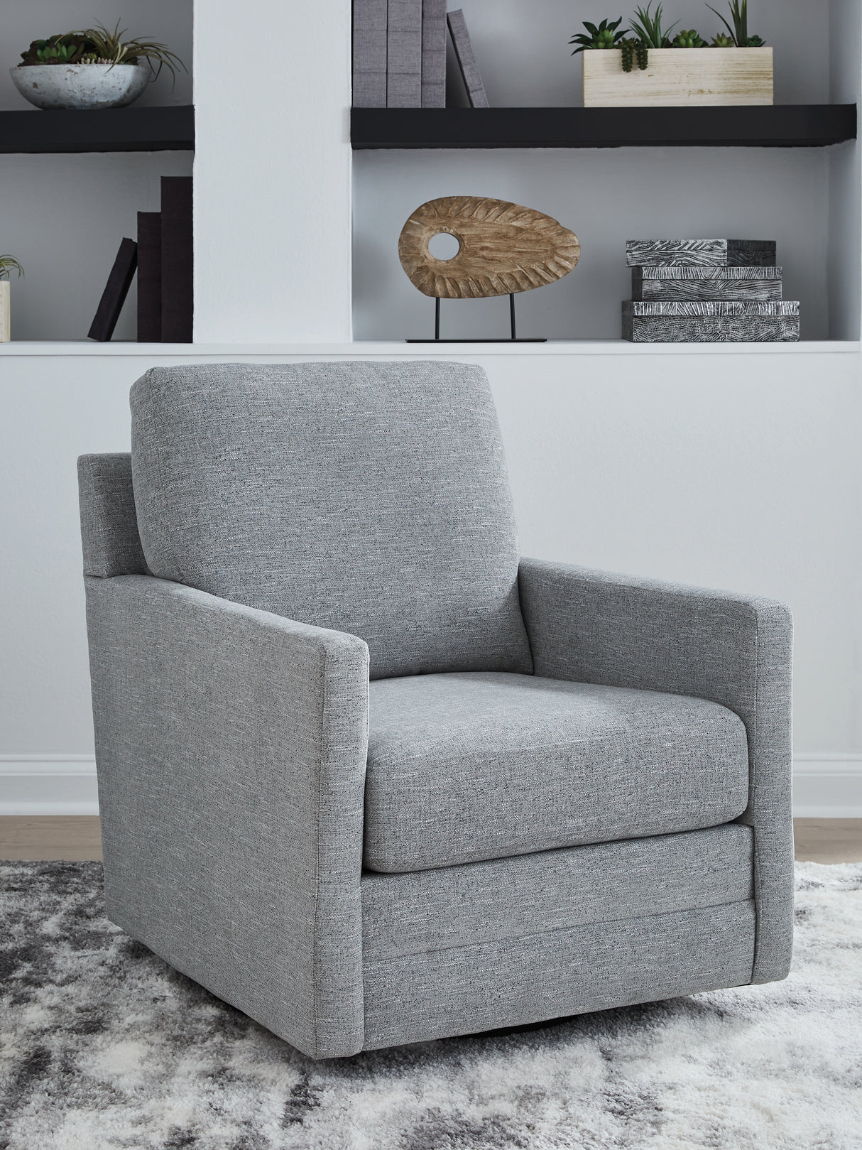 Furniture City Houma - Ashley Furniture - Freybourne Next-Gen Nuvella Swivel Accent Chair - Swivel Accent Chair / Pewter - A3000737