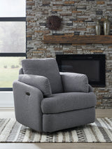 Furniture City Houma - Ashley Furniture - Alainmont Next-Gen Nuvella Swivel Power Recliner - Swivel Power Recliner / Stone - A3000739