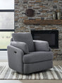 Furniture City Houma - Ashley Furniture - Alainmont Next-Gen Nuvella Swivel Power Recliner - Swivel Power Recliner / Stone - A3000739