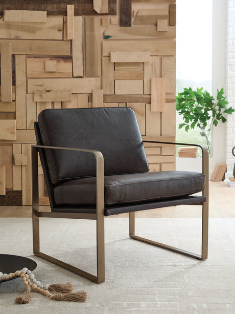 Furniture City Houma - Ashley Furniture - Bradett Accent Chair - Accent Chair / Dark Brown/Gold Finish - A3000763