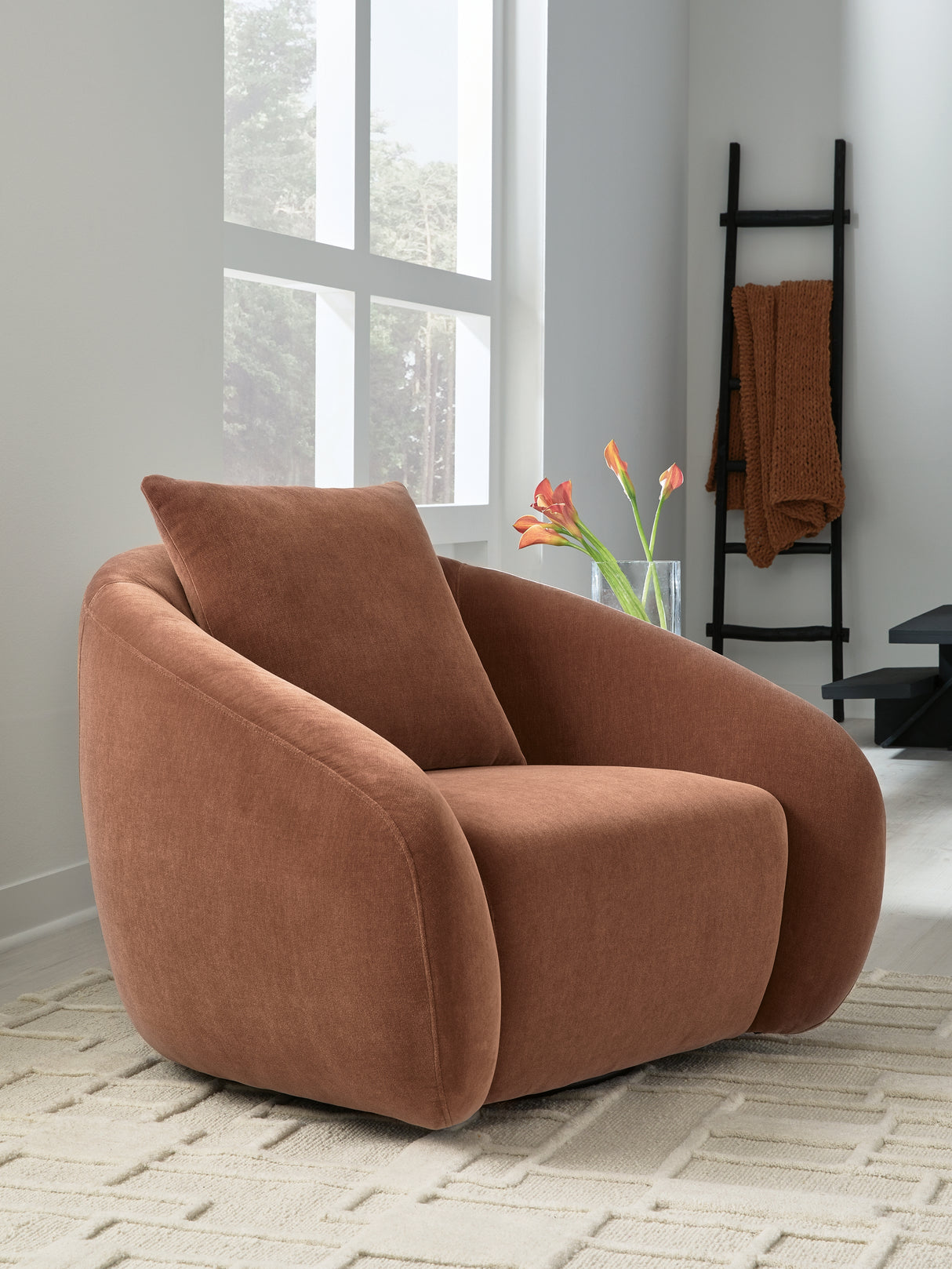 Furniture City Houma - Ashley Furniture - Yahya Swivel Accent Chair - Swivel Accent Chair / Sienna - A3000780