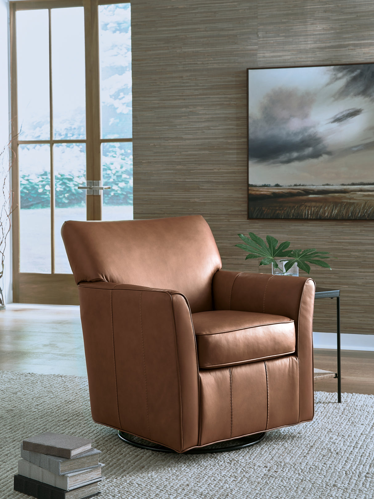 Furniture City Houma - Ashley Furniture - Braydunn Swivel Glider Accent Chair - Swivel Glider Accent Chair / Caramel - A3000821