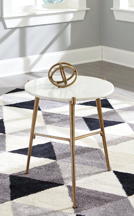 Furniture City Houma - Ashley Furniture - Chadton Accent Table - Accent Table / White/Gold Finish - A4000004