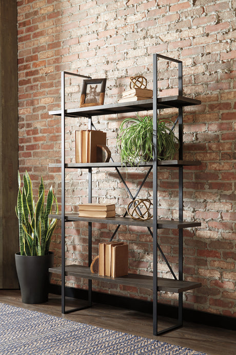 Furniture City Houma - Ashley Furniture - Gilesgrove Bookcase - Bookcase / Black/Gray - A4000017