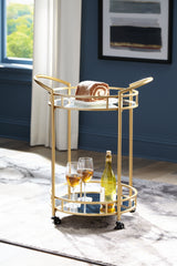 Furniture City Houma - Ashley Furniture - Wynora Bar Cart - Bar Cart / Gold - A4000099