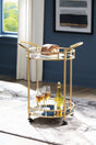 Furniture City Houma - Ashley Furniture - Wynora Bar Cart - Bar Cart / Gold - A4000099