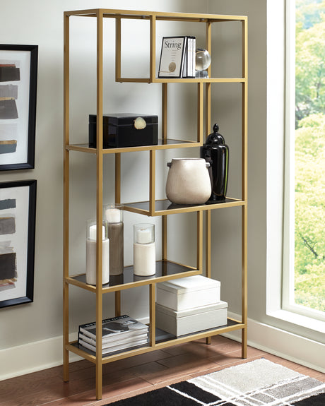 Furniture City Houma - Ashley Furniture - Frankwell Bookcase - Bookcase / Gold Finish - A4000286