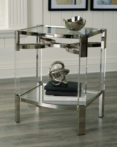 Furniture City Houma - Ashley Furniture - Chaseton Accent Table - Accent Table / Clear/Silver Finish - A4000334
