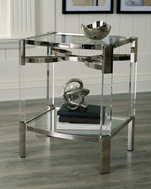 Furniture City Houma - Ashley Furniture - Chaseton Accent Table - Accent Table / Clear/Silver Finish - A4000334