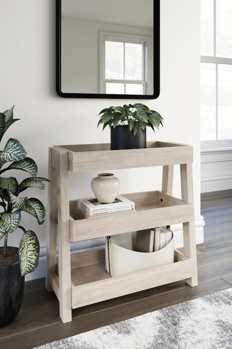 Furniture City Houma - Ashley Furniture - Blariden Shelf Accent Table - Shelf Accent Table / Light Tan - A4000368
