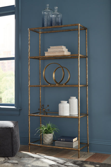 Furniture City Houma - Ashley Furniture - Ryandale Bookcase - Bookcase / Antique Brass Finish - A4000441