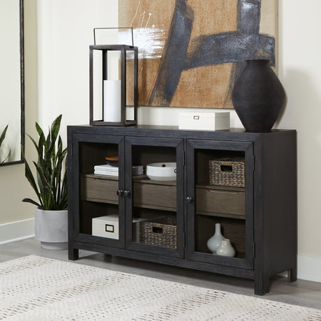 Furniture City Houma - Ashley Furniture - Lenston Accent Cabinet - Accent Cabinet / Black/Gray - A4000508