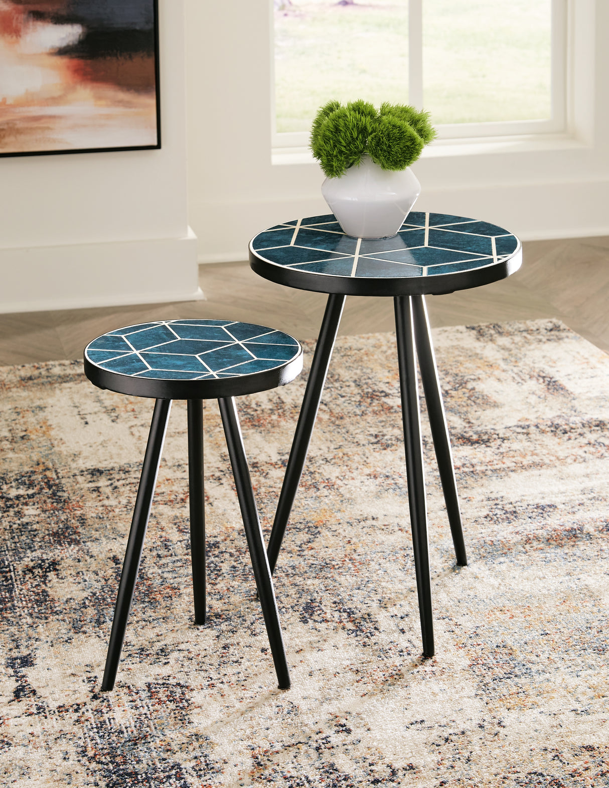 Furniture City Houma - Ashley Furniture - Clairbelle Accent Table (Set of 2) - Accent Table (Set of 2) / Teal - A4000523
