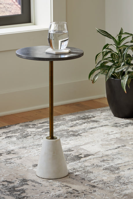 Furniture City Houma - Ashley Furniture - Caramont Accent Table - Accent Table / Black/White/Gold Finish - A4000540