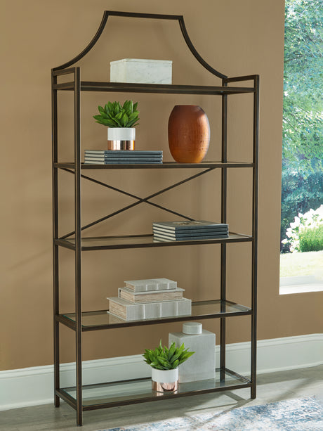 Furniture City Houma - Ashley Furniture - Bernonly 72" Bookcase - Bookcase / Antique Bronze Finish - A4000556