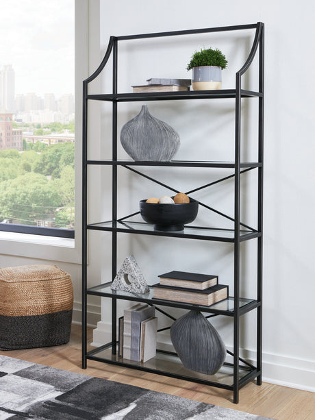 Furniture City Houma - Ashley Furniture - Dakerwell 72" Bookcase - Bookcase / Antique Black - A4000557