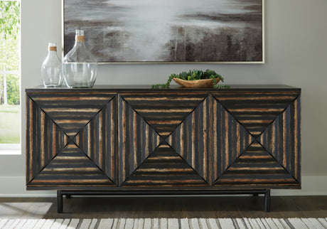 Furniture City Houma - Ashley Furniture - Fair Ridge Accent Cabinet - Accent Cabinet / Distressed Black - A4000573