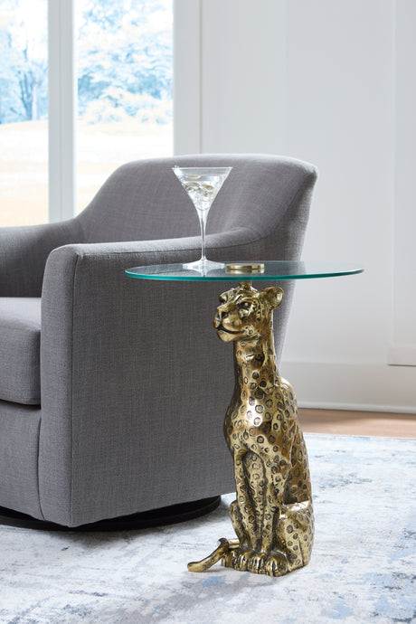 Furniture City Houma - Ashley Furniture - Vallain Accent Table - Accent Table / Antique Gold Finish - A4000605