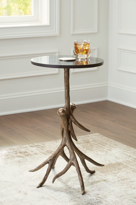 Furniture City Houma - Ashley Furniture - Lemkins Accent Table - Accent Table / Black/Antique Gold Finish - A4000606