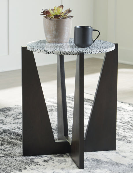 Furniture City Houma - Ashley Furniture - Tellrich Accent Table - Accent Table / Black/White - A4000616