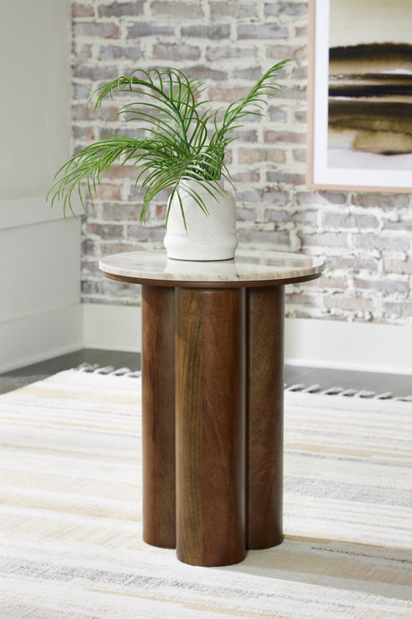 Furniture City Houma - Ashley Furniture - Henfield Accent Table - Accent Table / Beige/Brown - A4000623
