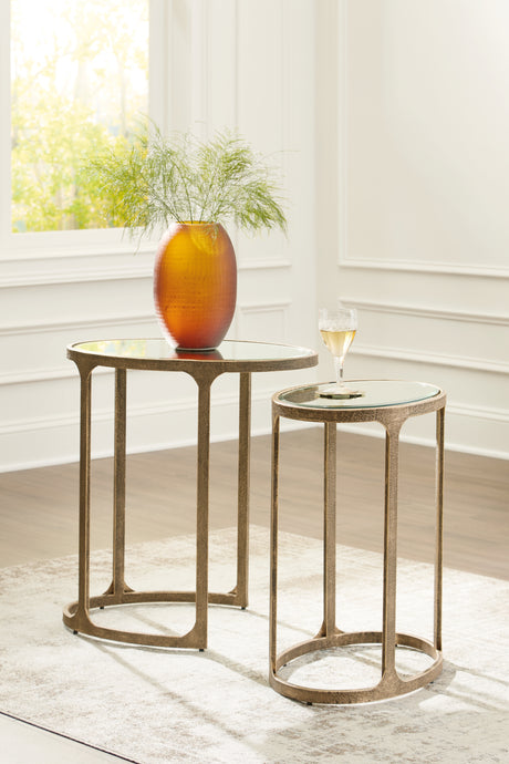 Furniture City Houma - Ashley Furniture - Irmaleigh Accent Table (Set of 2) - Accent Table Set (Set of 2) / Antique Gold Finish - A4000624