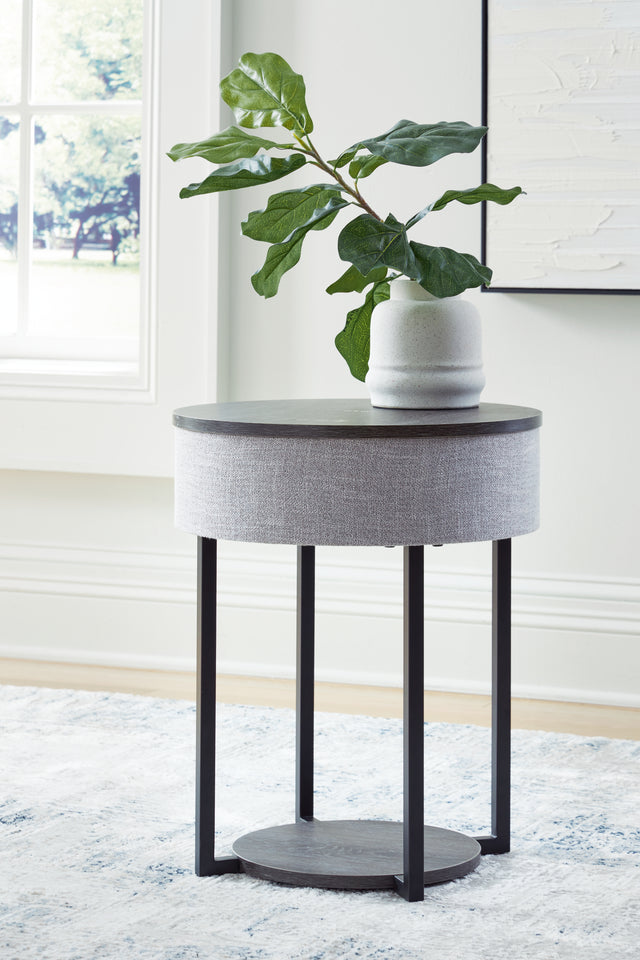 Furniture City Houma - Ashley Furniture - Sethlen Accent Table with Speaker - Accent Table with Speaker / Gray/Black - A4000641