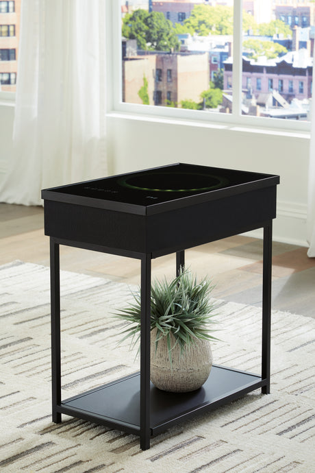 Furniture City Houma - Ashley Furniture - Gemmet Accent Table with Speaker - Accent Table with Speaker / Black - A4000643